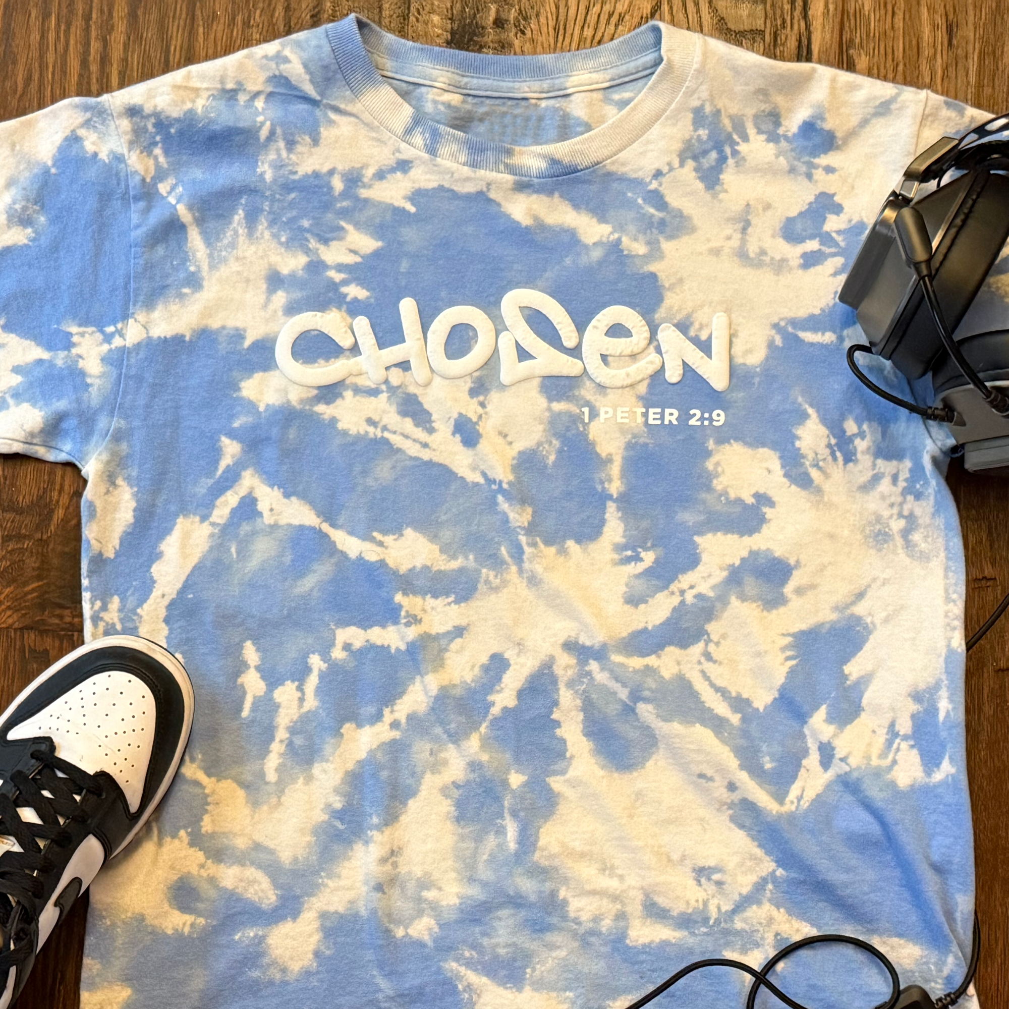 Youth Light Blue Bleached Chosen 1 Peter 2:9