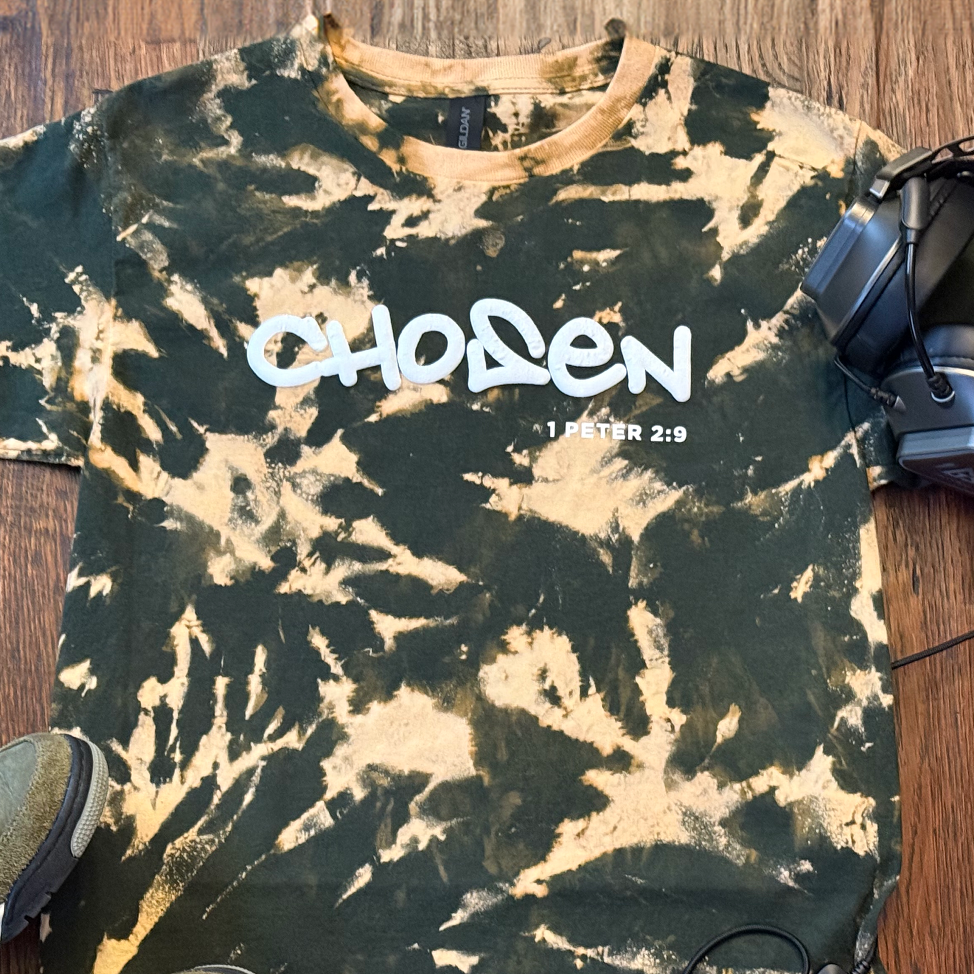 Youth Hunter Green Bleached Chosen 1 Peter 2:9