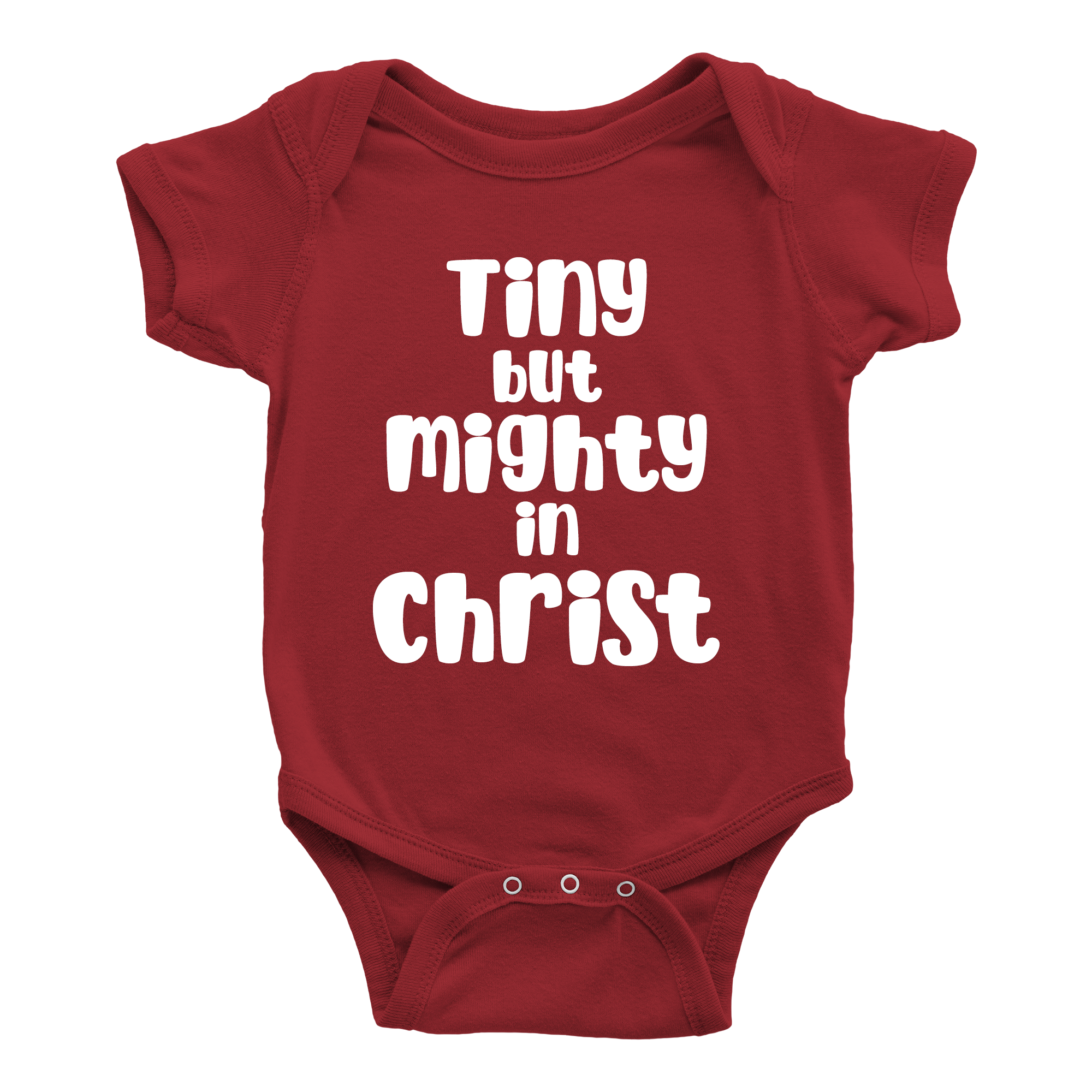 Tiny But Mighty In Christ Onesie