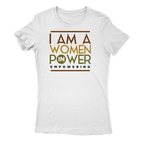 I Am A Woman in Power Empowering Lady Cut T-shirt 4