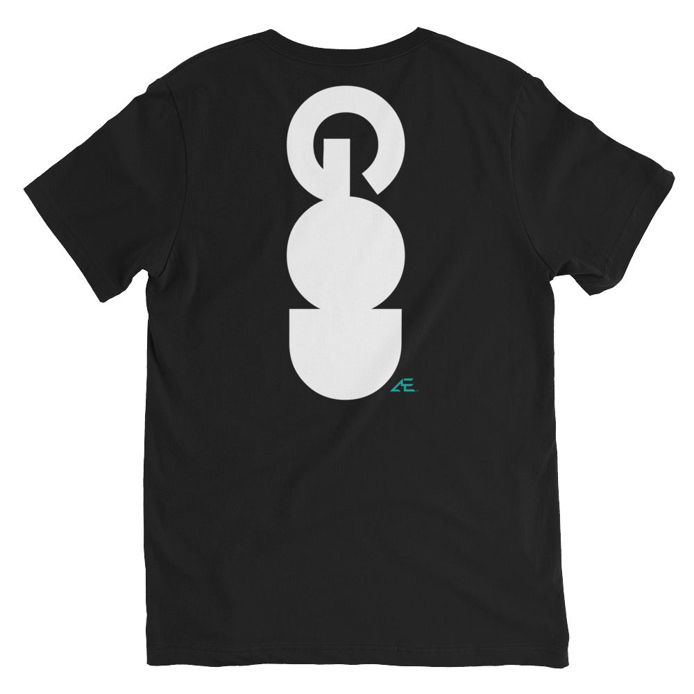 He Never Changes 2 Black Short Sleeve V-Neck T-Shirt