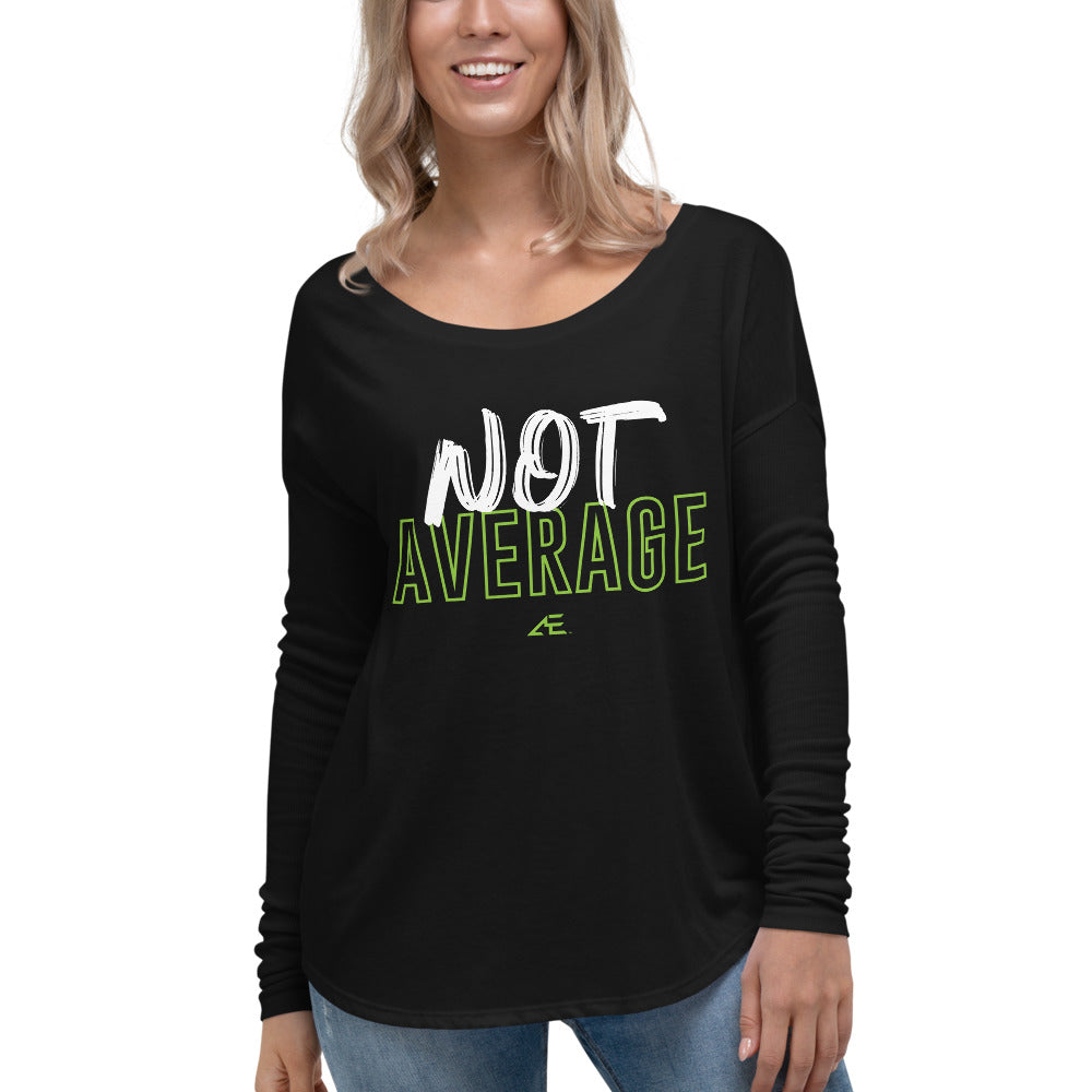Not Average Ladies' Black Long Sleeve Tee