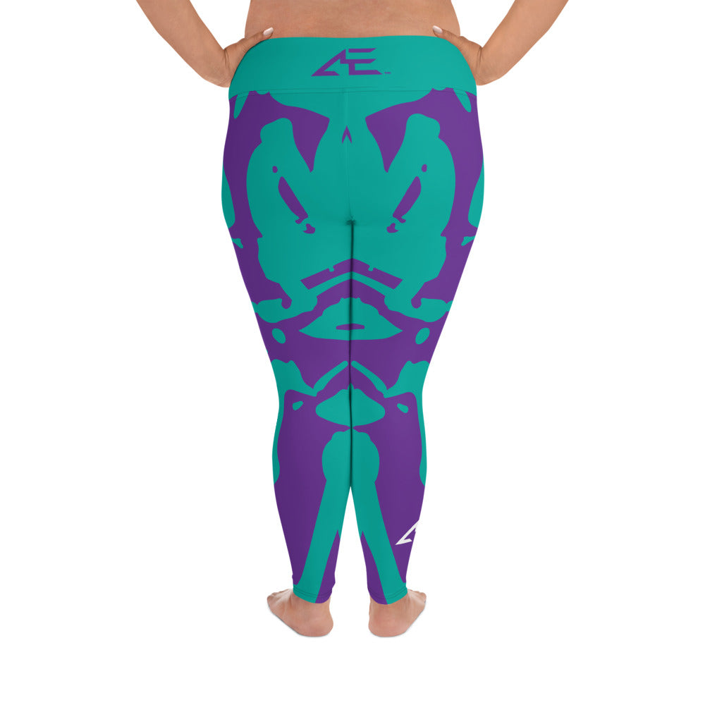 Teal Graffiti Plus Size Leggings