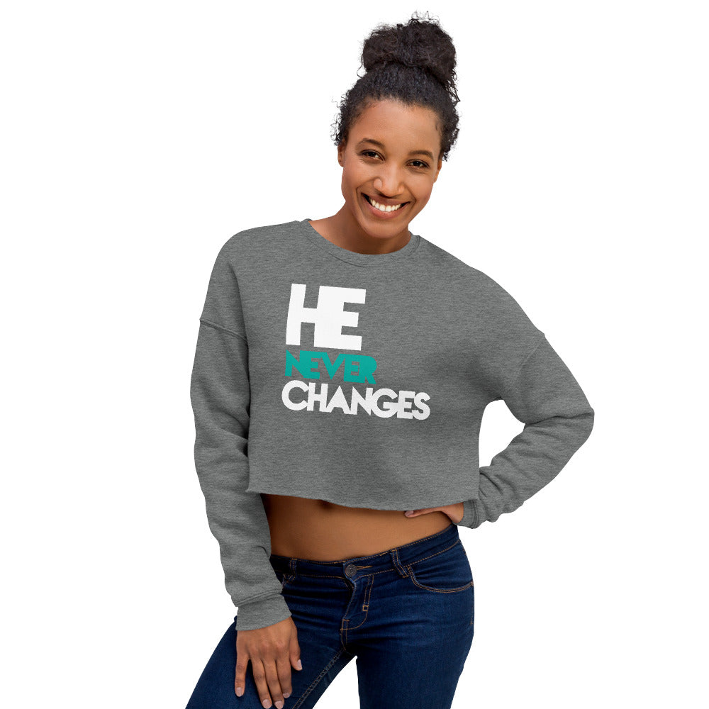 He Never Changes Women's 2 Crop Hoodie