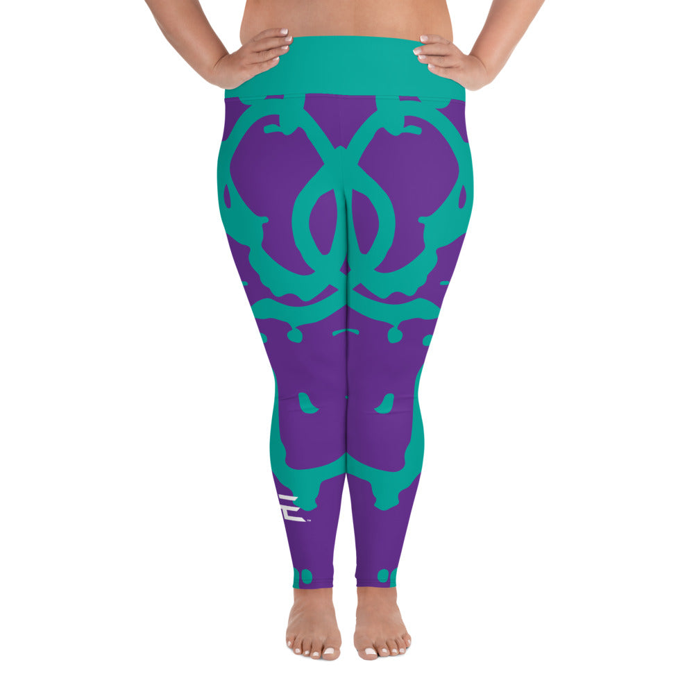 Teal Graffiti Plus Size Leggings