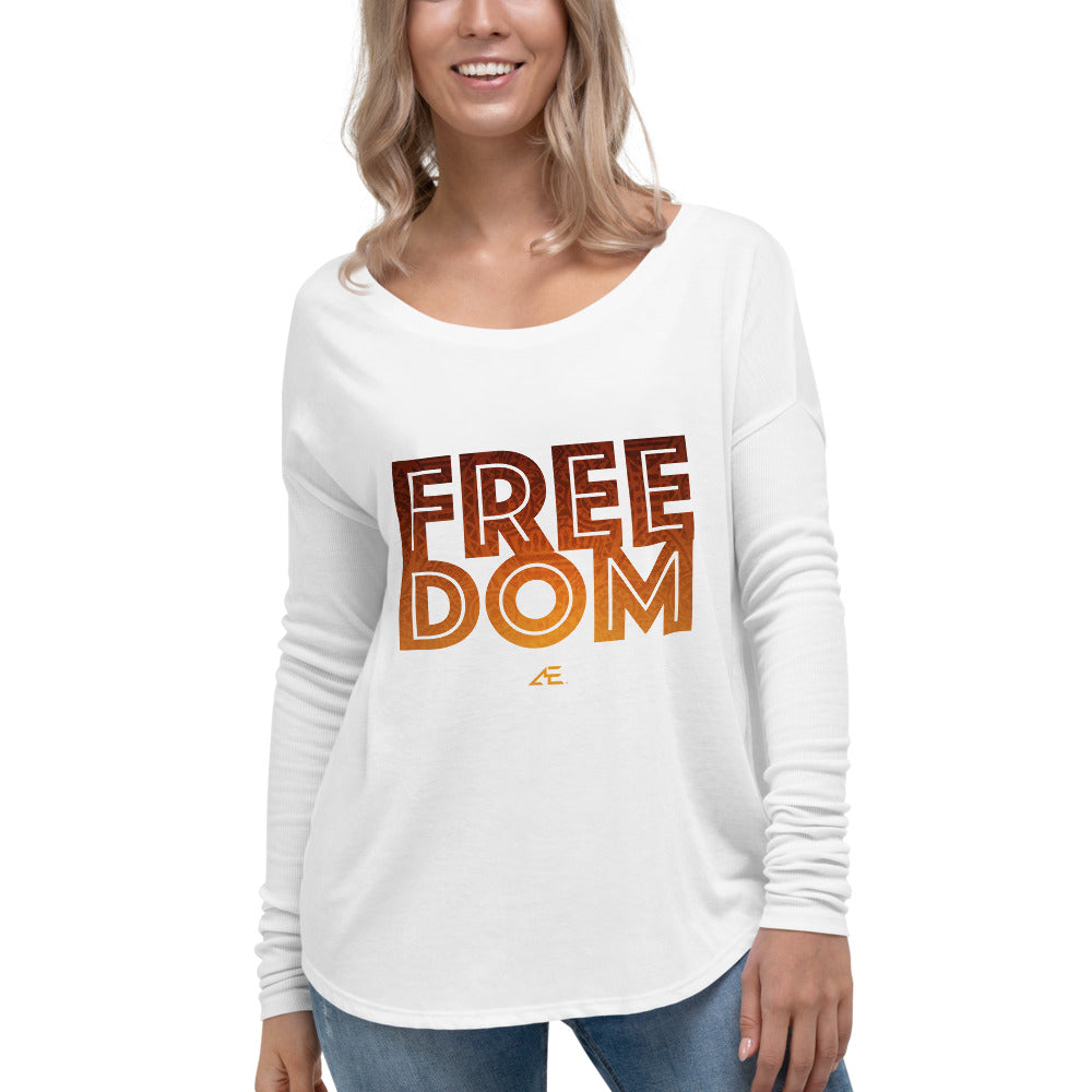 Freedom White Ladies' Long Sleeve Tee