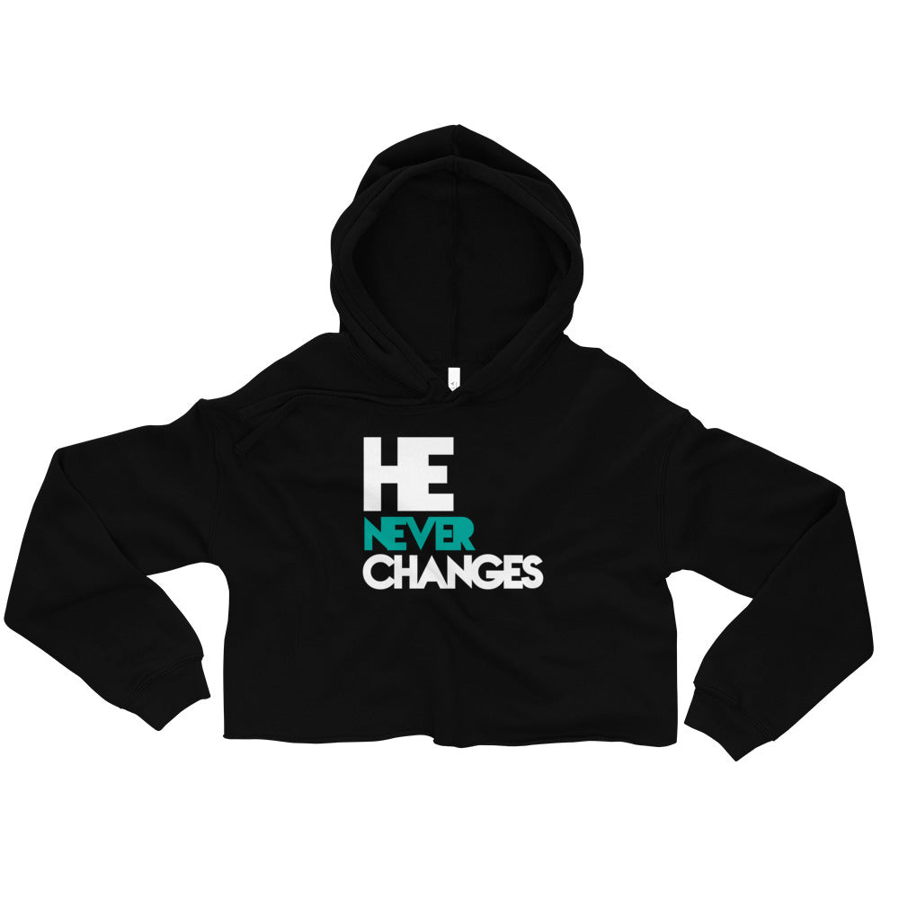 He Never Changes Women's 2 Crop Hoodie