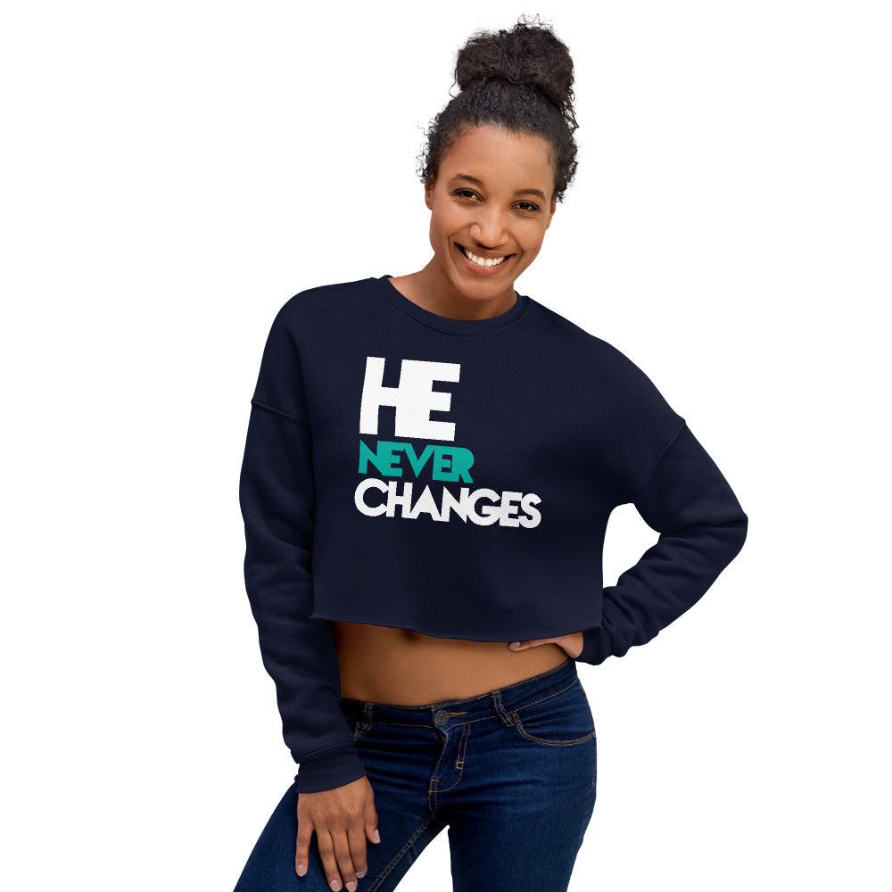 He Never Changes Women's 2 Crop Hoodie