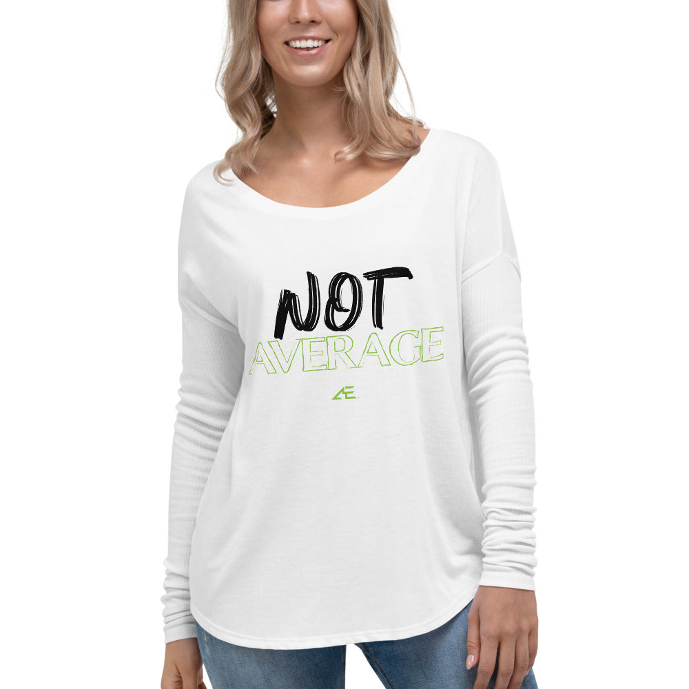 Not Average Ladies' White 2 Long Sleeve Tee