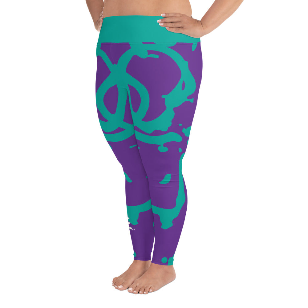 Teal Graffiti Plus Size Leggings