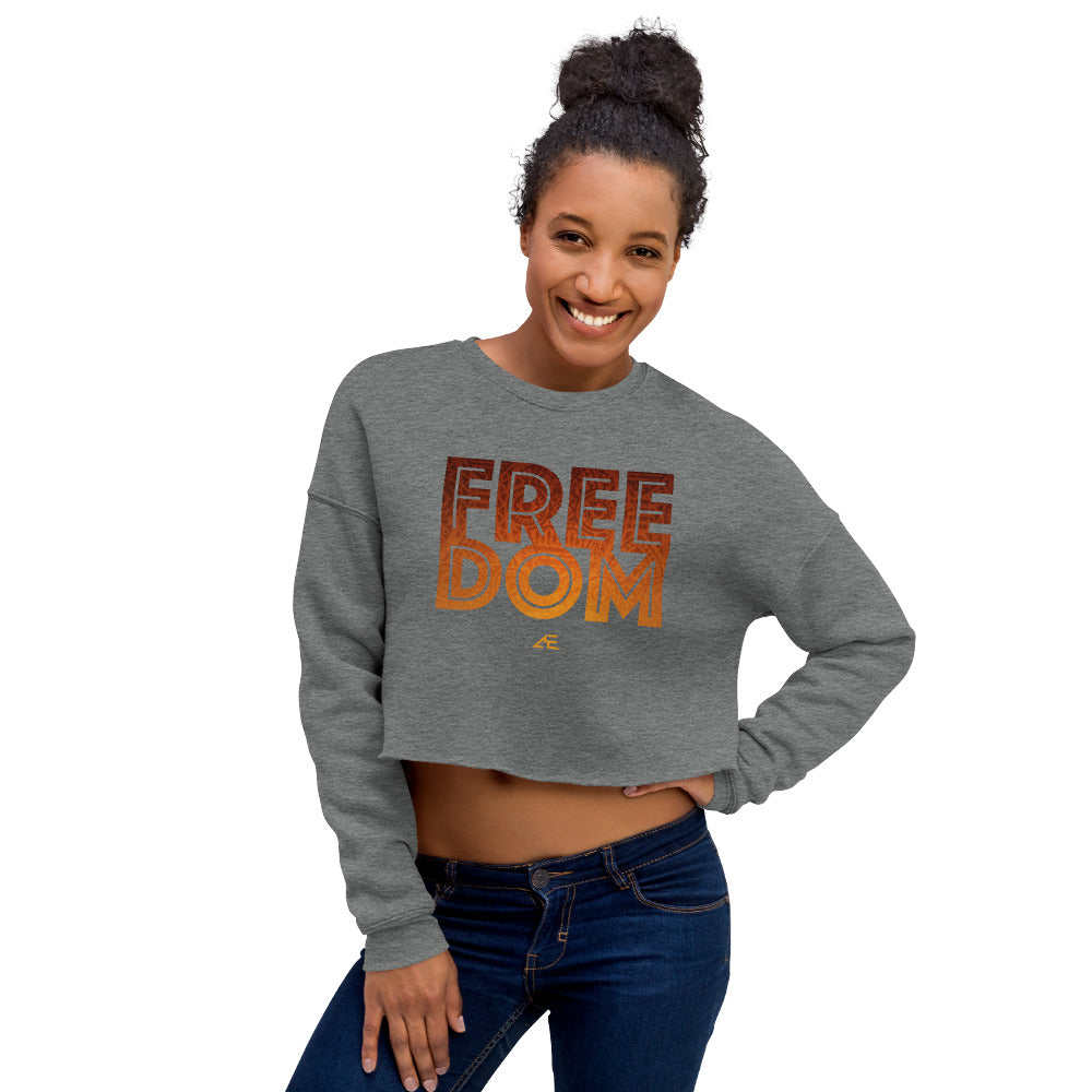 Freedom Women's Black Crop Sweatshirt