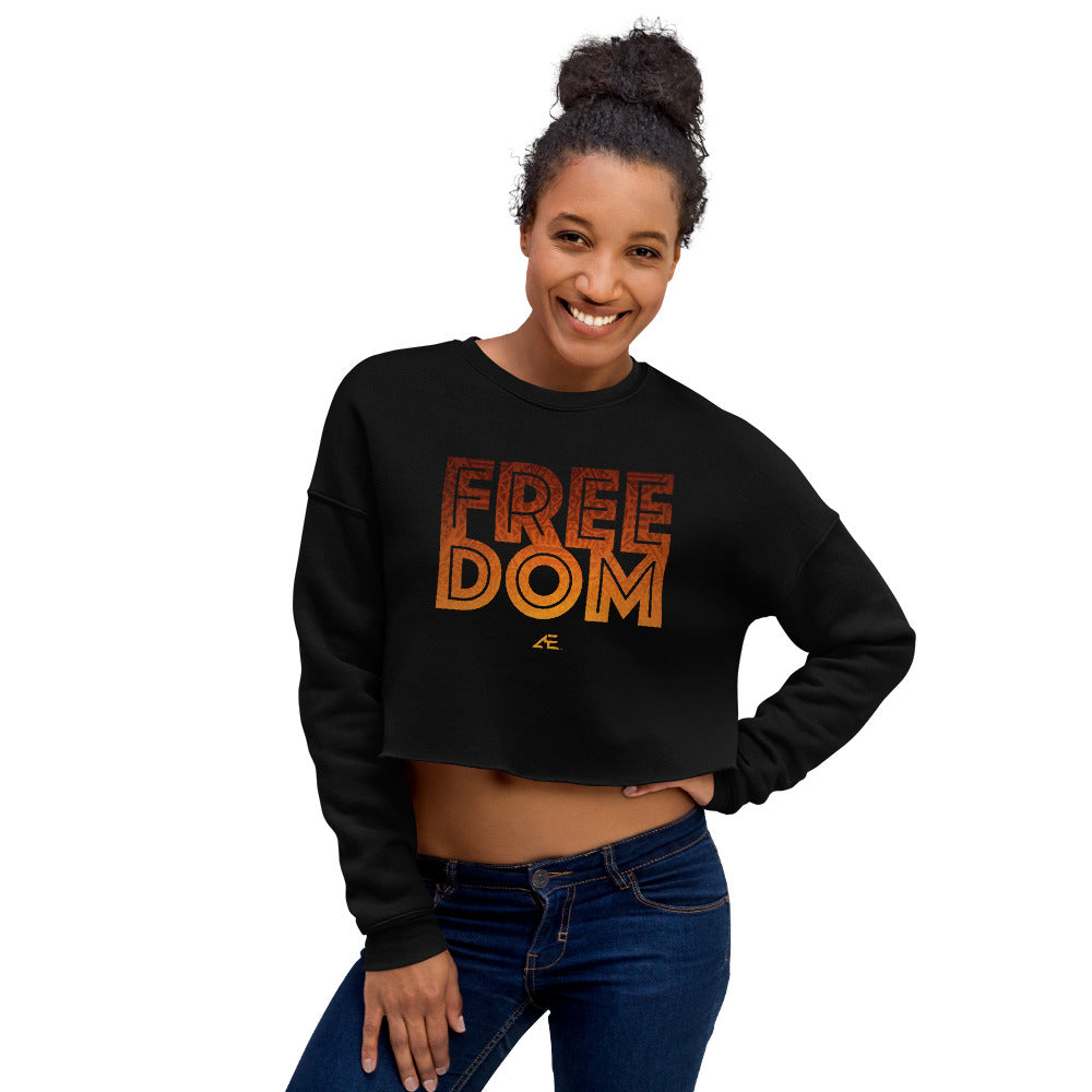 Freedom Women's Black Crop Sweatshirt