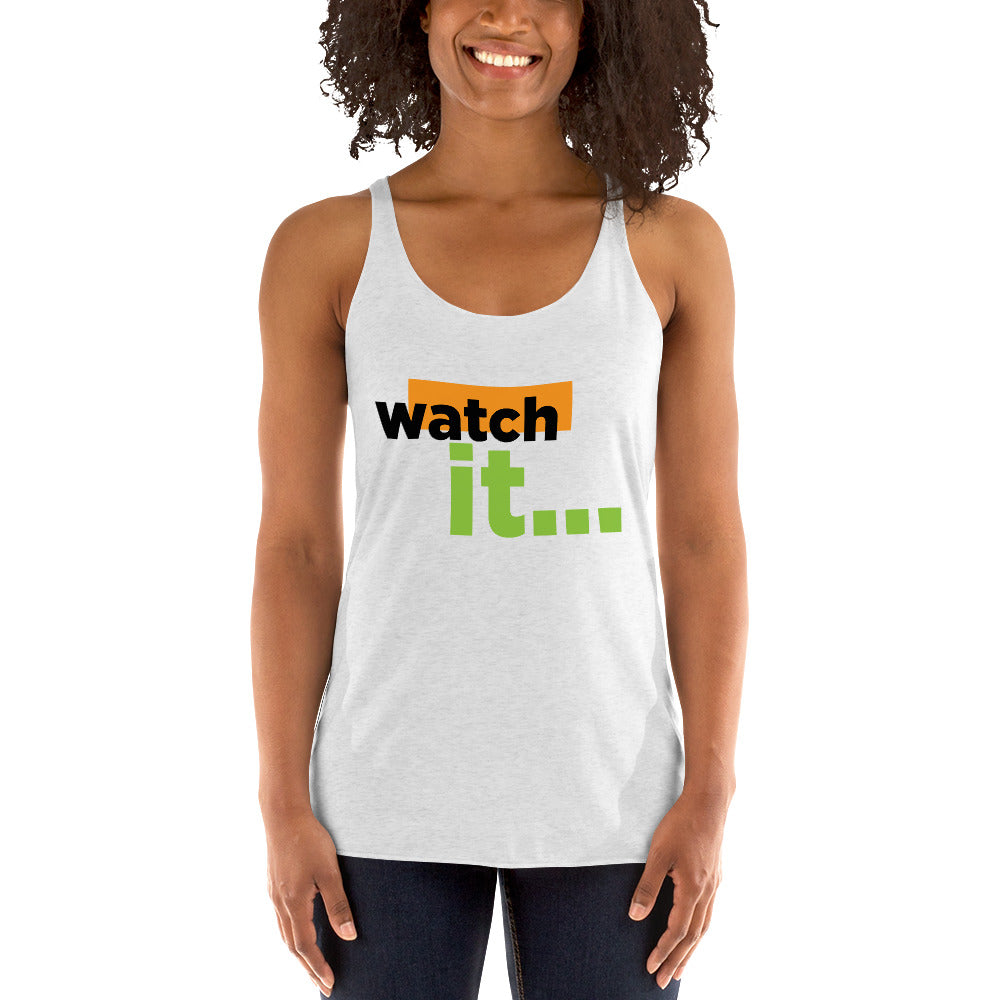 Watch It White Women's Racerback Tank