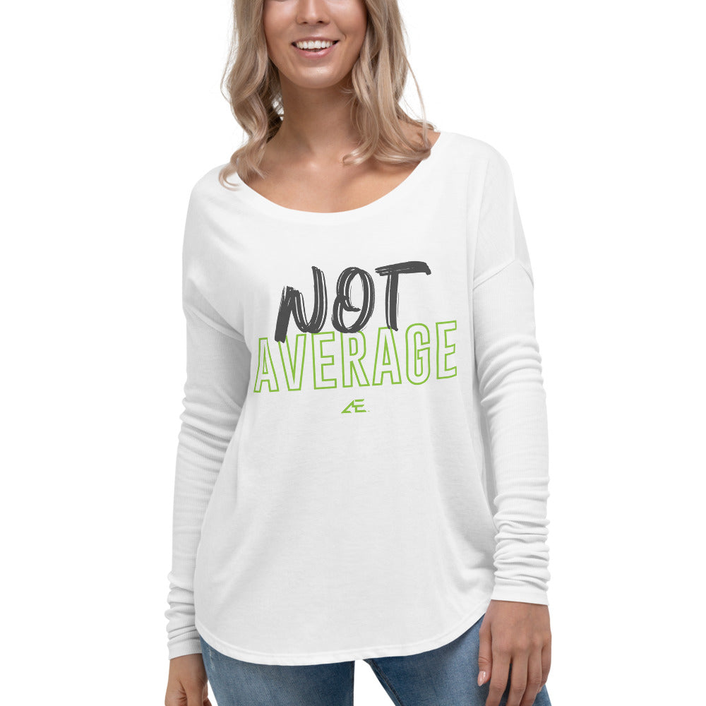 Not Average Ladies' White Long Sleeve Tee