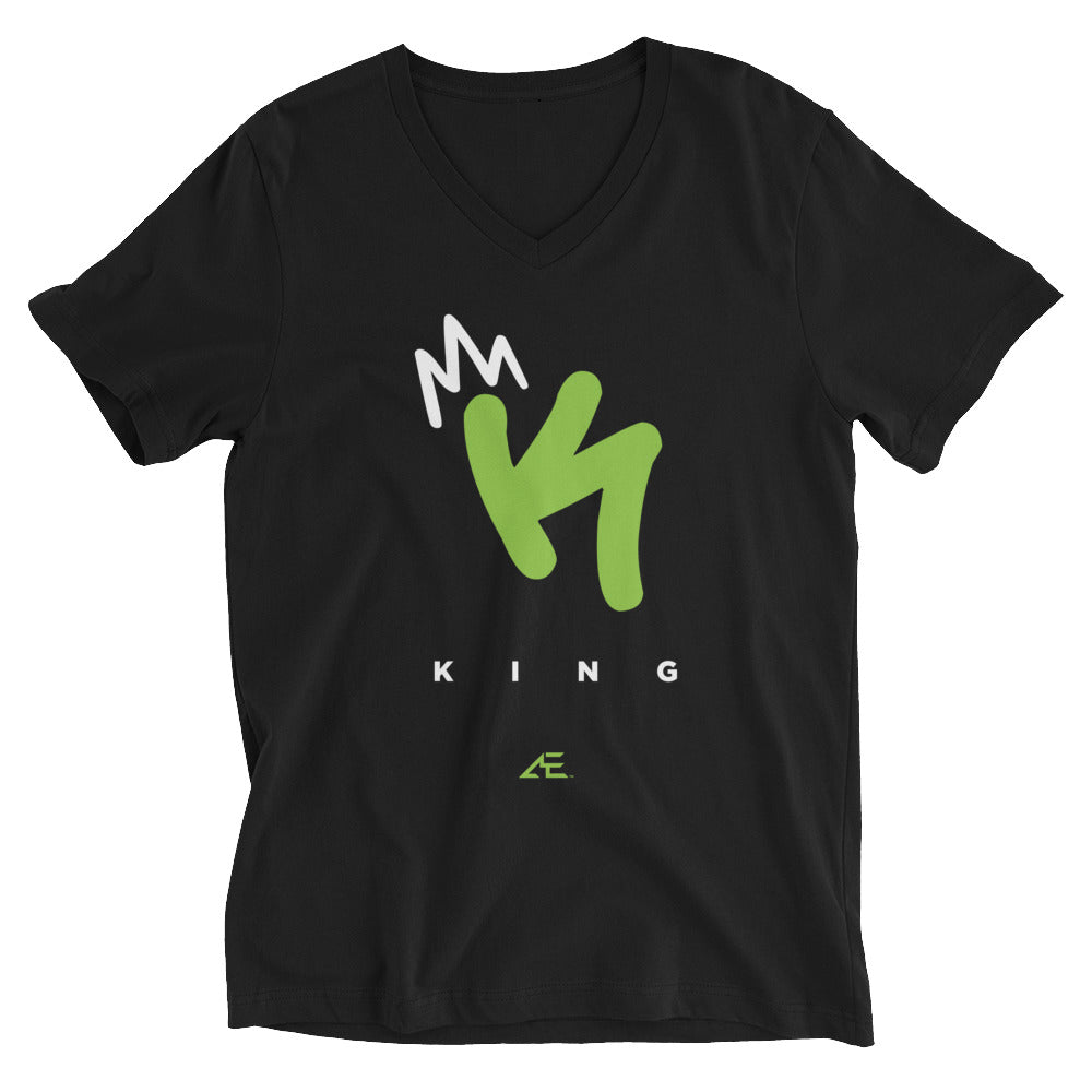 King Short Sleeve V-Neck Black T-Shirt