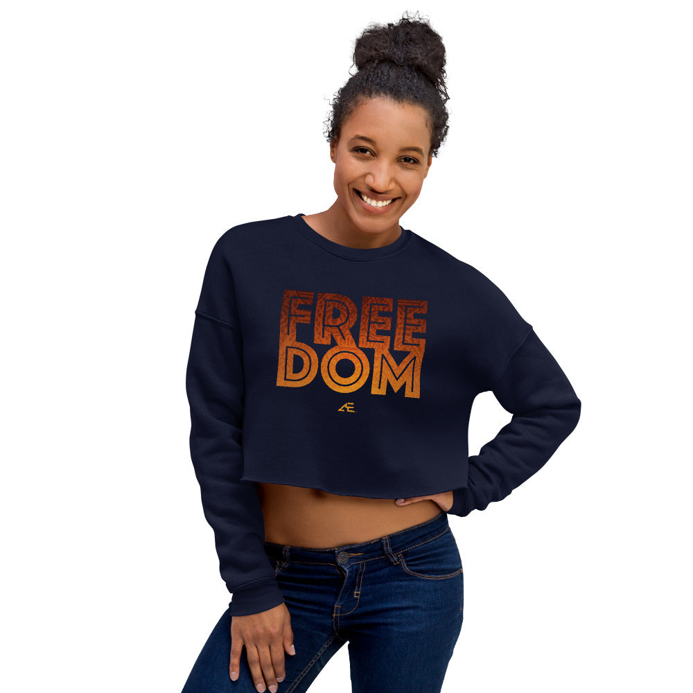 Freedom Women's Black Crop Sweatshirt
