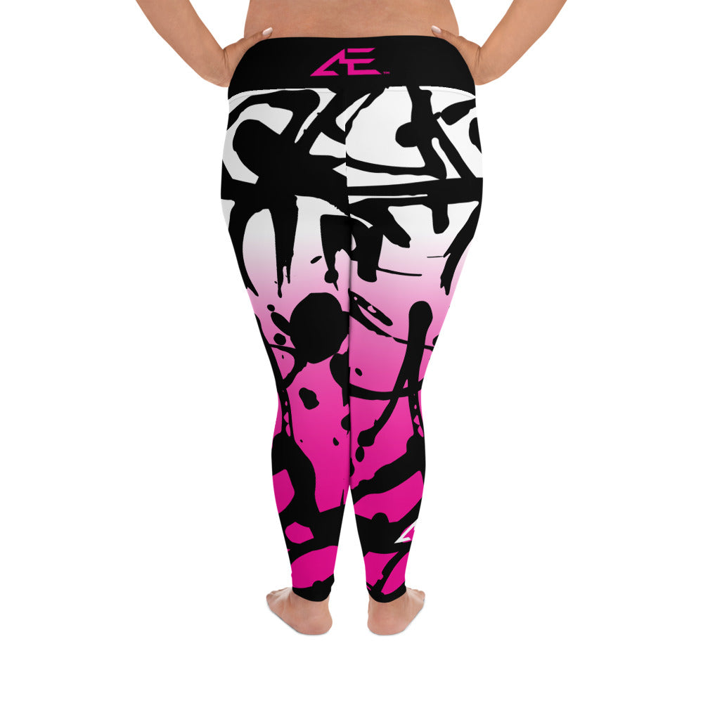 AE Pink Graffiti Plus Size Leggings