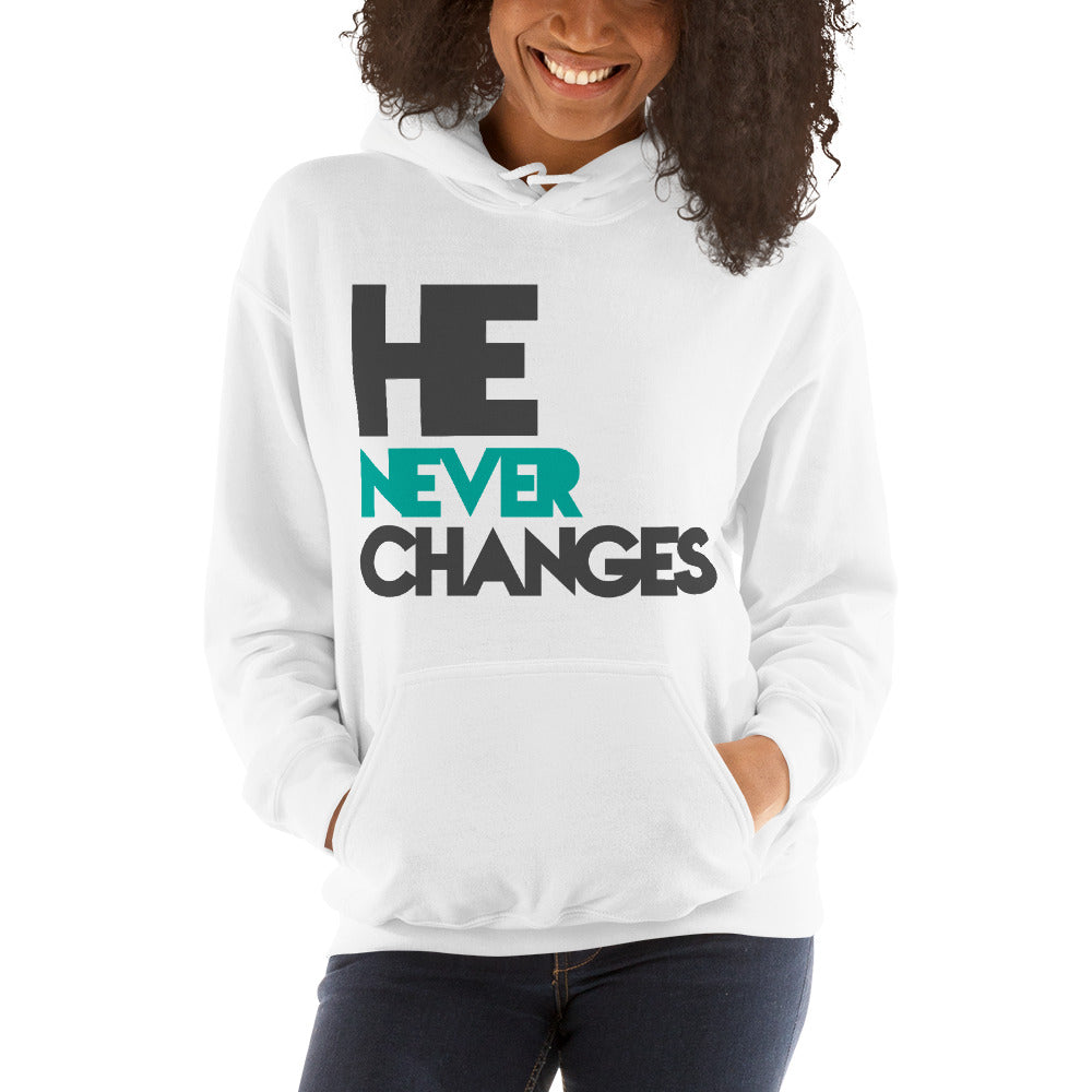 He Never Changes Women's White Hoodie