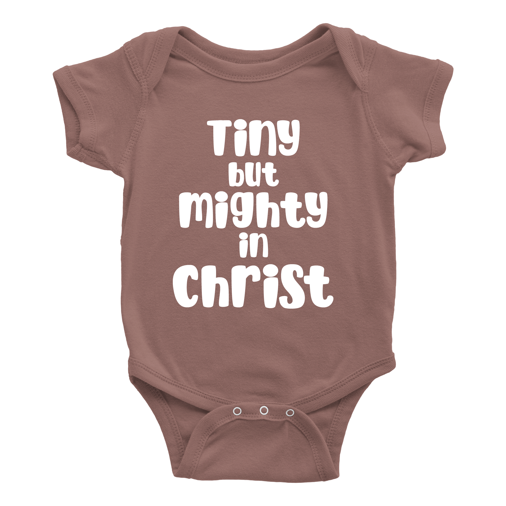 Tiny But Mighty In Christ Onesie