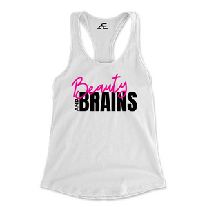 Women's Beauty and Brains Racerback Shirt