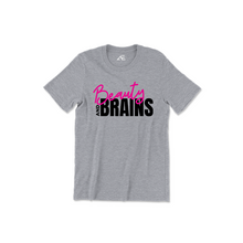 Load image into Gallery viewer, Toddler Girl&#39;s Beauty and Brains Shirt