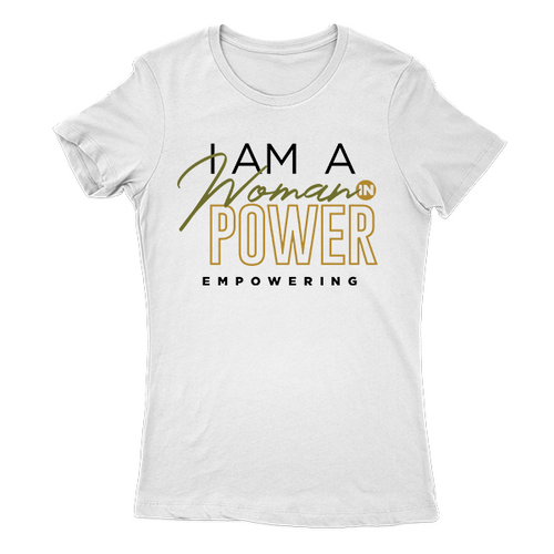 I Am A Woman in Power Empowering Lady Cut T-shirt 2