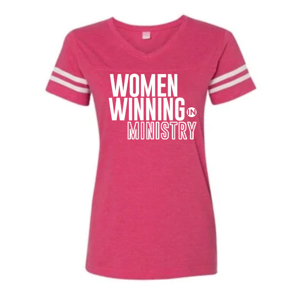 Women Winning in Ministry Football V-Neck