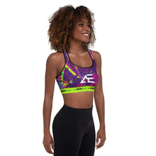 Load image into Gallery viewer, AE Graffiti Lime Padded Sports Bra