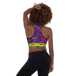 AE Graffiti Lime Padded Sports Bra