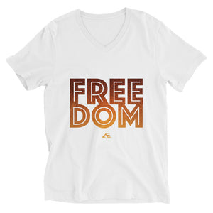 Freedom White Short Sleeve V-Neck T-Shirt