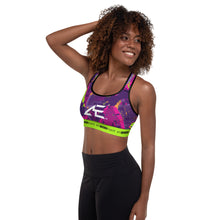 Load image into Gallery viewer, AE Graffiti Lime Padded Sports Bra