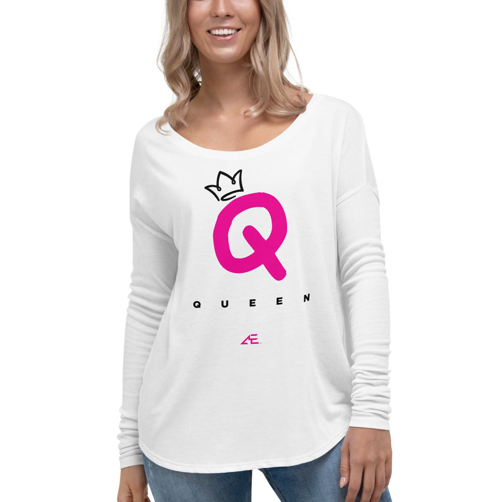 Queen White Ladies' Long Sleeve Tee